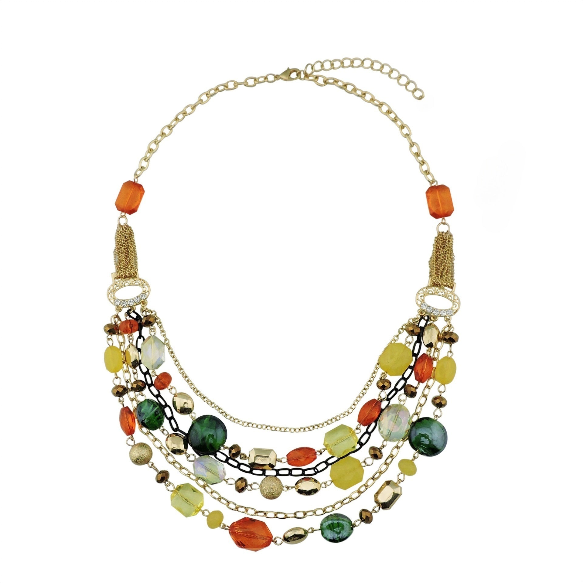 Wholesale Multi-layer Glass Bead Acrylic Necklace
